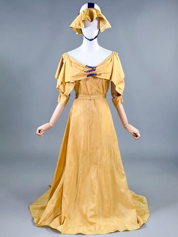 Vintage 1940s Rayon Moire Taffeta Party Gown Set (1 of 19)
