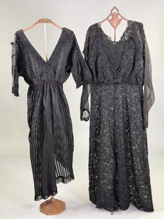 Collection of Antique Edwardian Lace Silk Dresses (1 of 16)