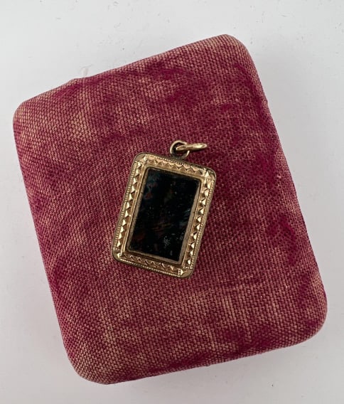 Antique 19th C Gold Filled & Hardstone Locket (1 of 7)