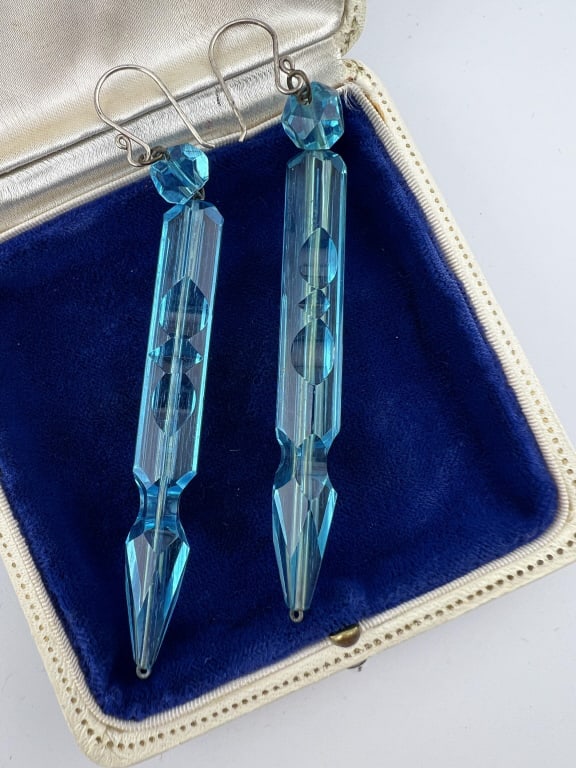 Antique Art Deco Flapper Style Pendant Earrings (1 of 6)