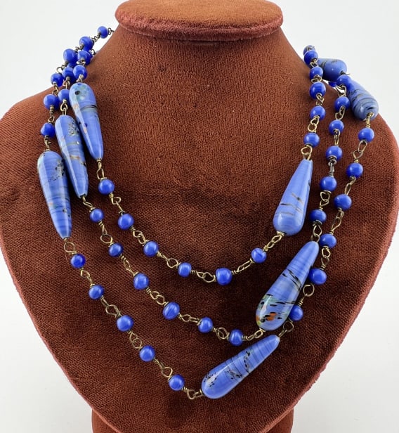 Antique Murano Art Glass Bead Flapper Necklace (1 of 6)
