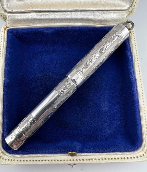 Antique Sterling Silver Chatelaine Pendant Pen (1 of 5)