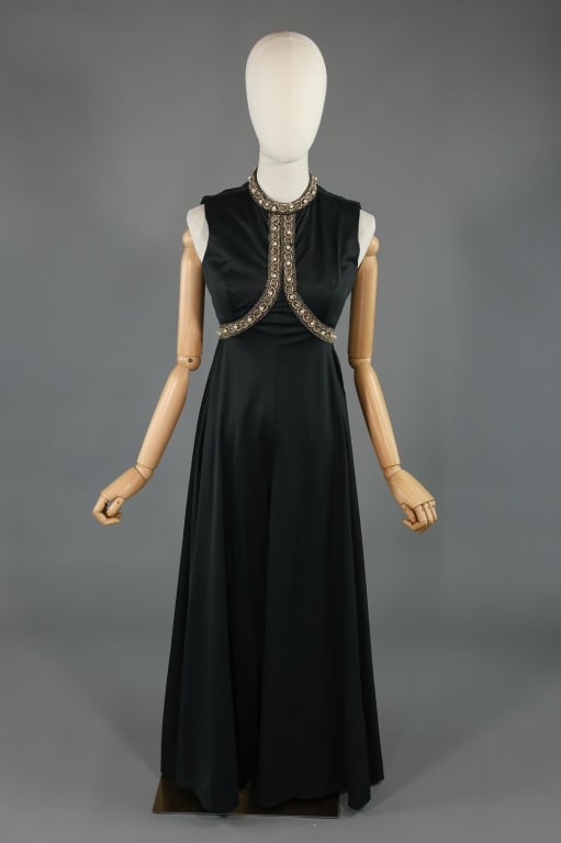 Vintage 1970s Knit Embellished One Piece Jumpsuit (1 of 9)