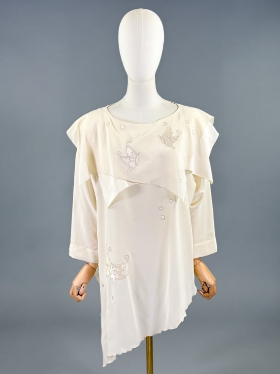 Vintage 1980s Carolyn Parker Silk Butterfly Blouse (1 of 9)