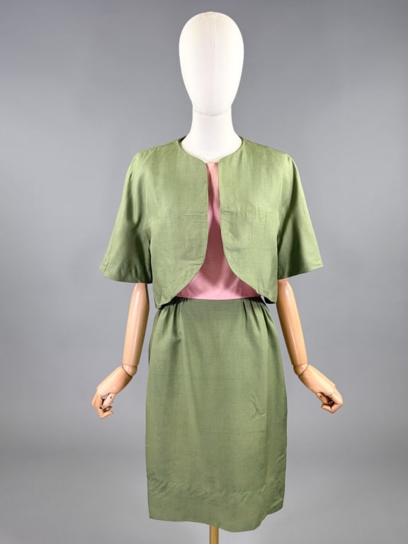 Vintage 1960s Adele Simpson Silk Dress Jacket Set (1 of 10)