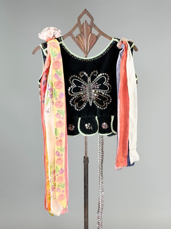 Vintage 1970s Velvet Sequin Beaded Folk Vest Gilet (1 of 10)