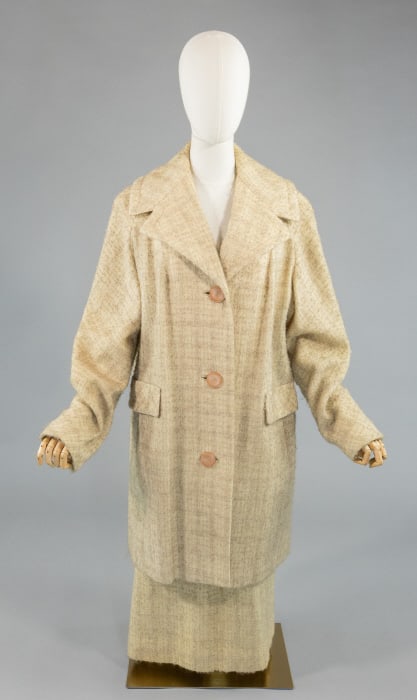 Vintage 1960s Wool Boucle 2 Pc Coat & Skirt Set (1 of 8)