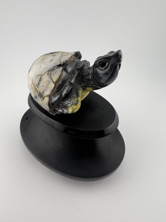 Hand Carved Specimen Stone & Marble Turtle Statue (1 of 7)