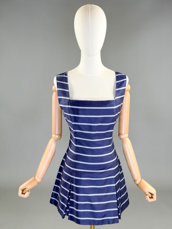 Vintage 1950s Dior For Cole Of California Swimsuit: Vintage 1950s Christian Dior For Cole Of California Swimsuit Dress having back zip closure marked size 16. Measuring 36 inch bust, 30 inch waist, 30 inches long.