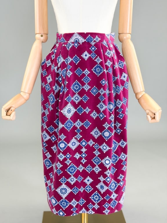 Vintage 1960s Emilio Pucci Velvet Printed Skirt (1 of 7)