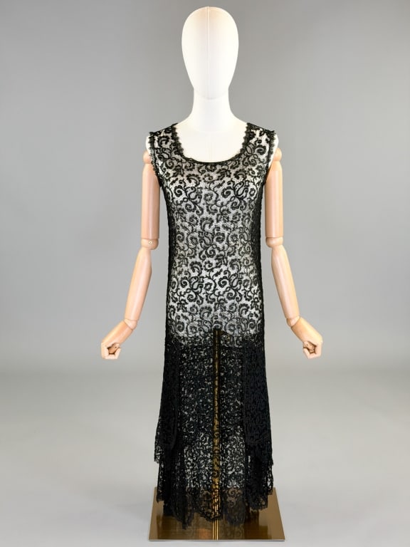 Antique 1920s Silk Lace Flapper Shift Dress (1 of 12)