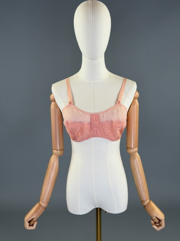 Vintage 1930s Floral Print Bullet Bra Brassiere (1 of 8)