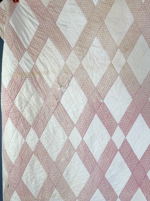 Antique Cotton Calico Patchwork Quilt - 3