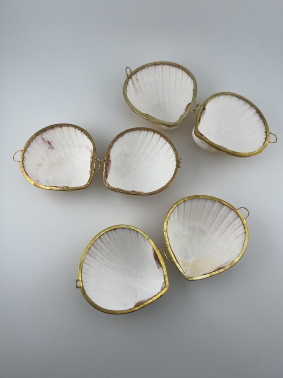 Collection Three Boxes Made w Natural Sea Shells - 5