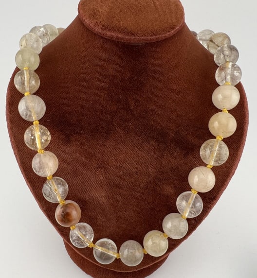 Hand Knotted Rutilated Quartz Beaded Necklace (1 of 9)