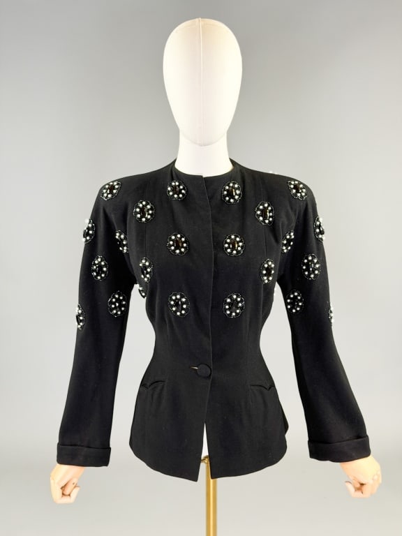Vintage 1940s Wool Embellished Blazer Jacket (1 of 10)