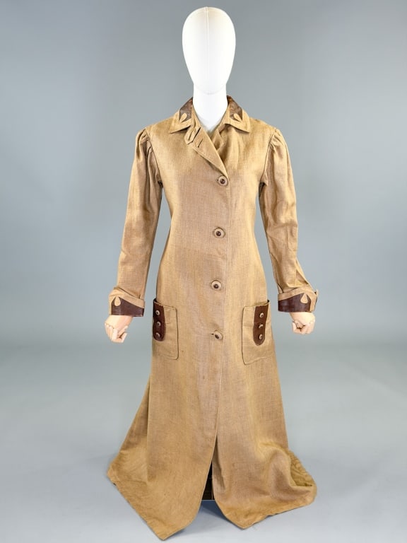Antique Edwardian 1910s Linen Motoring Duster Coat (1 of 11)