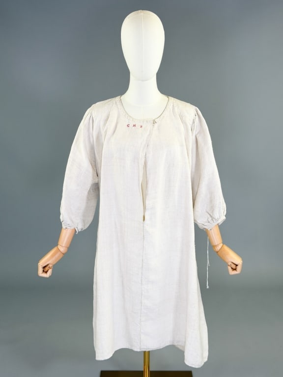 Antique Victorian Linen Balloon Sleeve Shift Dress (1 of 10)