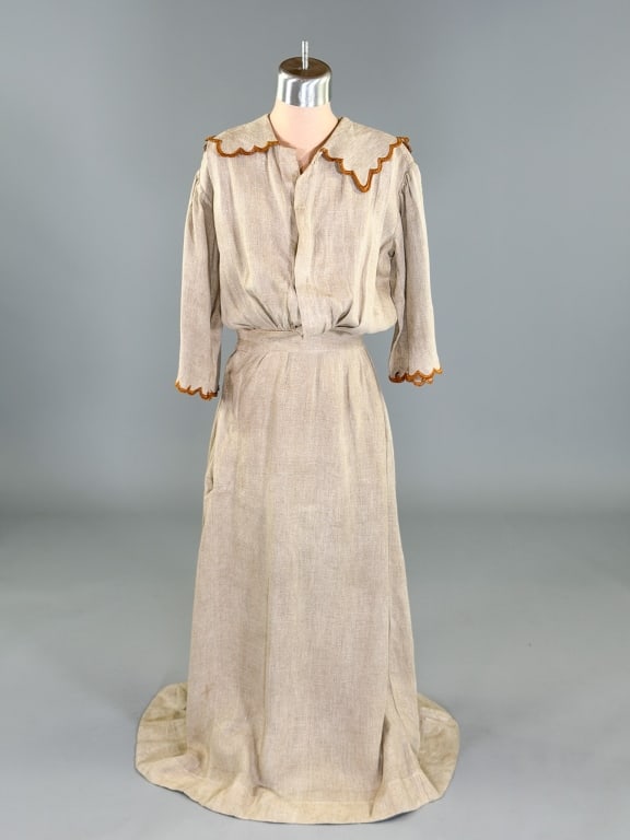 Antique Edwardian 1900s Linen Embroidered Dress (1 of 9)