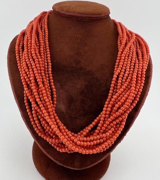 Antique Multi Strand Italian Coral Bead Necklace (1 of 7)