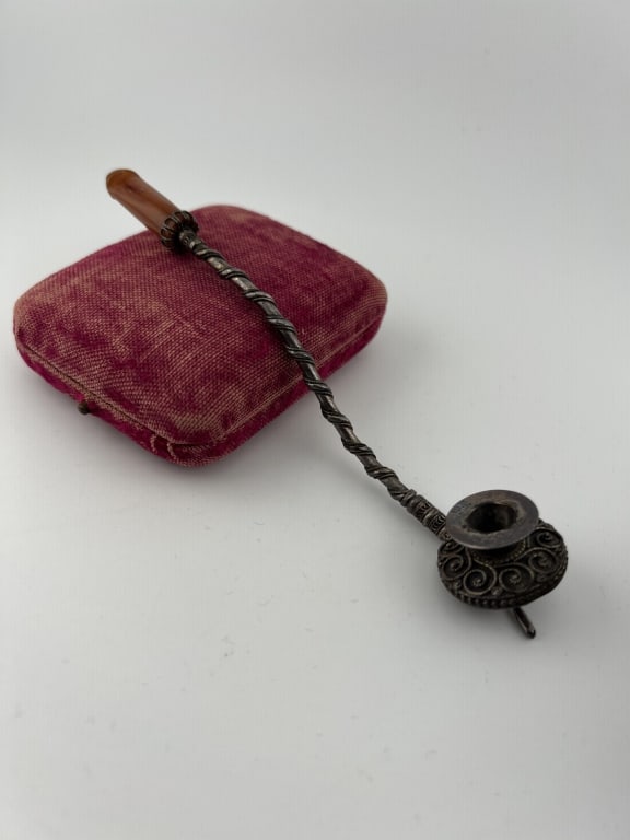 Antique Sterling Silver Israel Pipe w Cannetille (1 of 7)