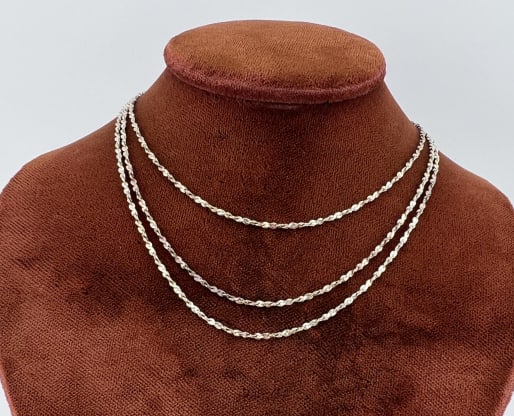 Vintage Sterling Silver Rope Twist Necklace Chain (1 of 6)