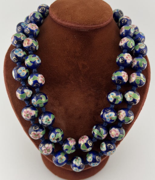 Chinese Hand Painted Porcelain Bead Necklace (1 of 7)