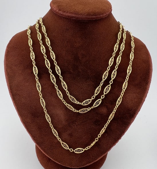 Two Vintage Ornate Filigree Gold Filled Necklace (1 of 6)