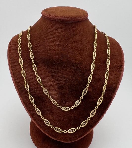 Two Vintage Ornate Filigree Gold Filled Necklace (1 of 6)
