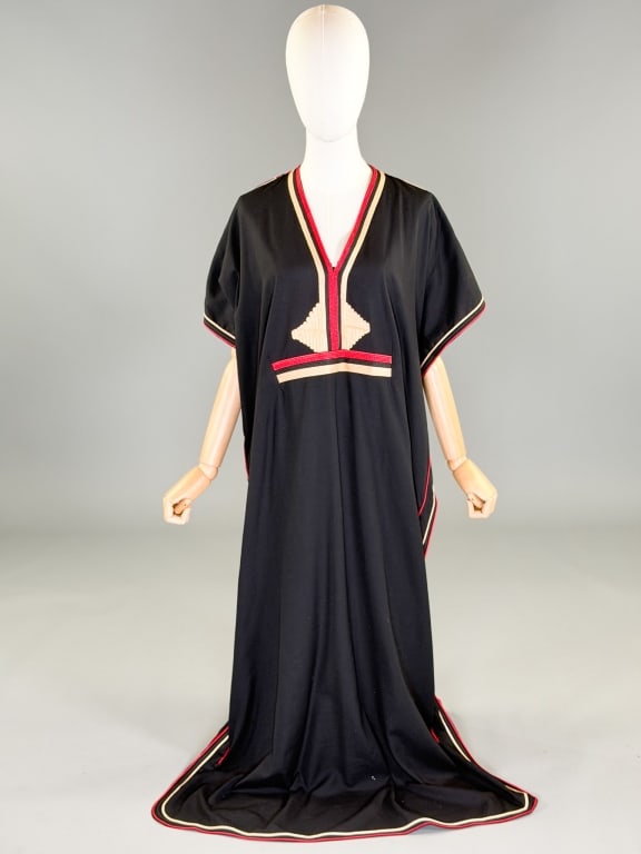 Vintage 1970s Cotton Corded Caftan Dress (1 of 6)