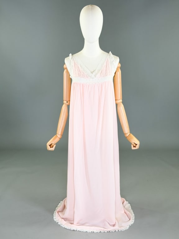 Vintage 1960s Poly Rayon Lace Tent Slip Dress (1 of 8)