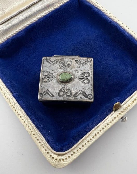 Native American Silver & Turquoise Miniature Box (1 of 6)