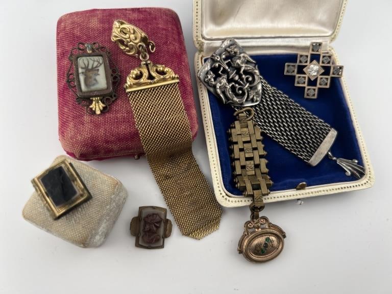 Collection Antique Watch Chain Fobs / Ribbons Etc (1 of 8)