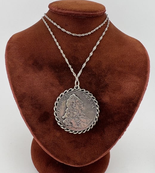 Silver Bavaria Coin Mount Pendant Sterling Chain (1 of 8)