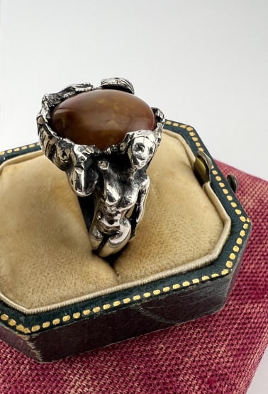 Vintage Figural Nude Motif Sterling Silver Ring (1 of 7)