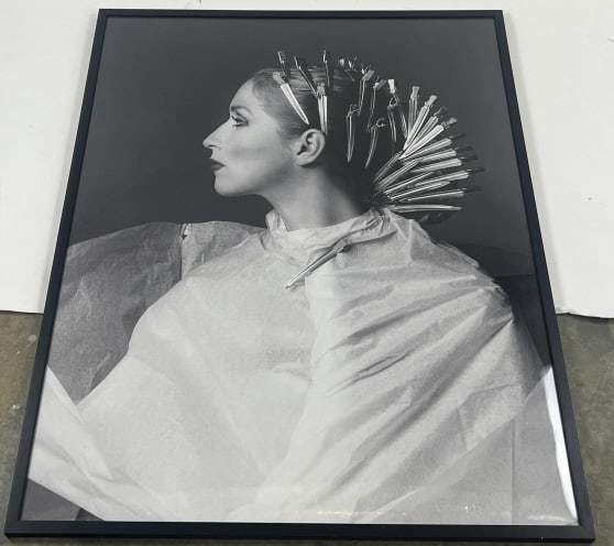 Large Portrait Chris Royer by Francesco Scavullo: Large Scale Contemporary Portrait Photograph Print Chris Royer by Francesco Scavullo in Custom Wooden Frame. Measures 49.5 inches in height by 39.75 inches in width.