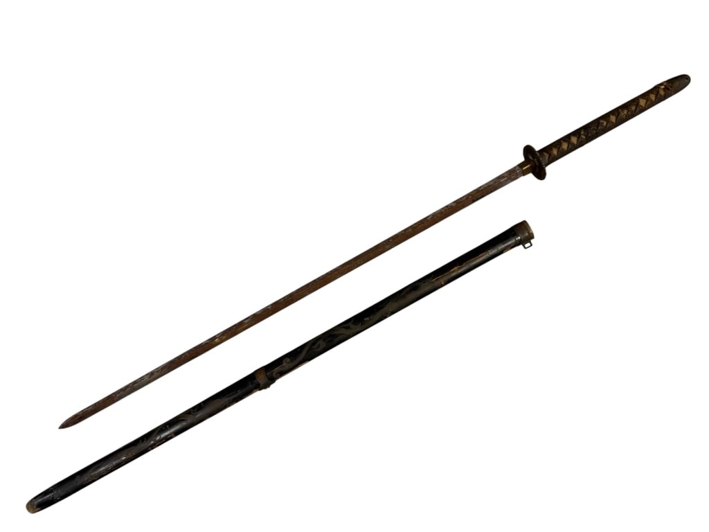 Antique Japanese Sword w Tsuba & Shagreen (1 of 10)