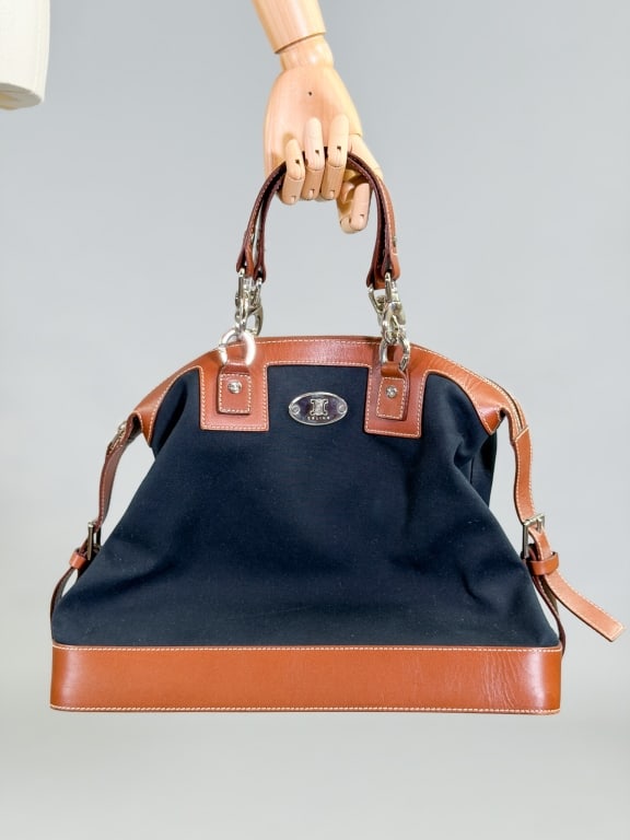Vintage Celine Leather & Canvas Bag Purse (1 of 10)
