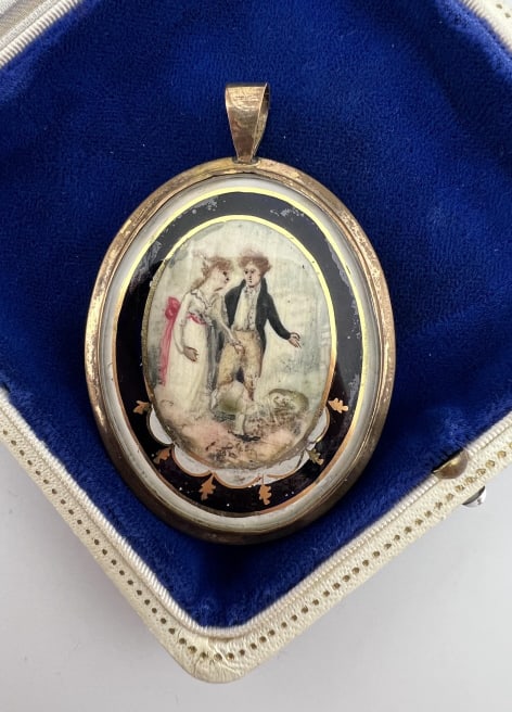 Antique 19th C Georgian Era Gold Locket Pendant (1 of 9)