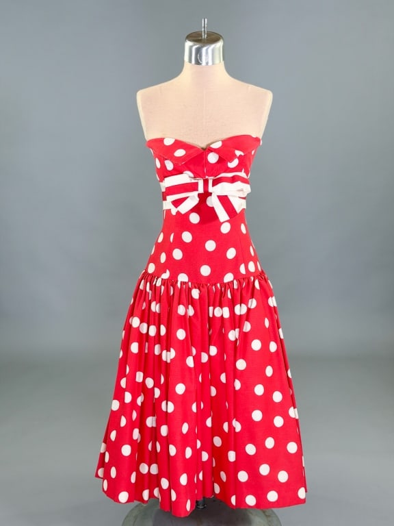 Vintage 1980s Victor Costa Strapless Dress (1 of 7)