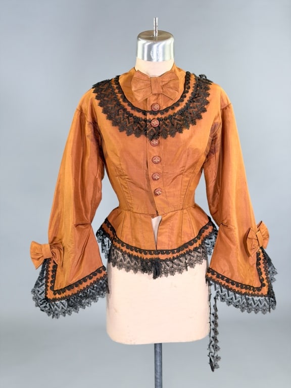 Antique Victorian 1870s Silk Bodice Top Blouse (1 of 13)