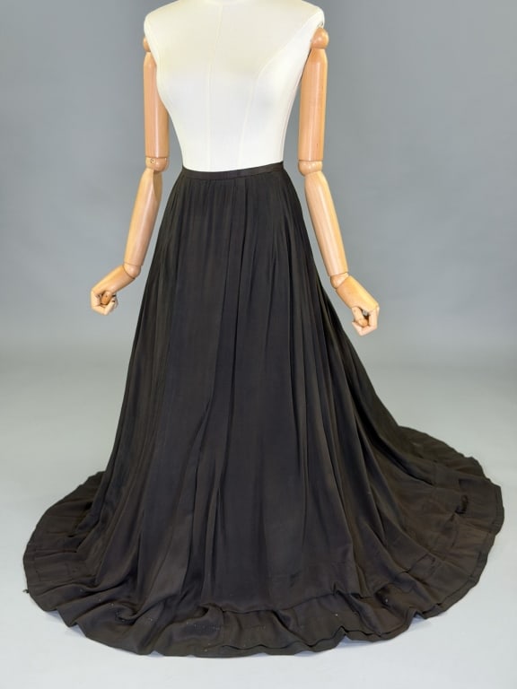 Antique Edwardian 1900s Silk Maxi Skirt (1 of 9)