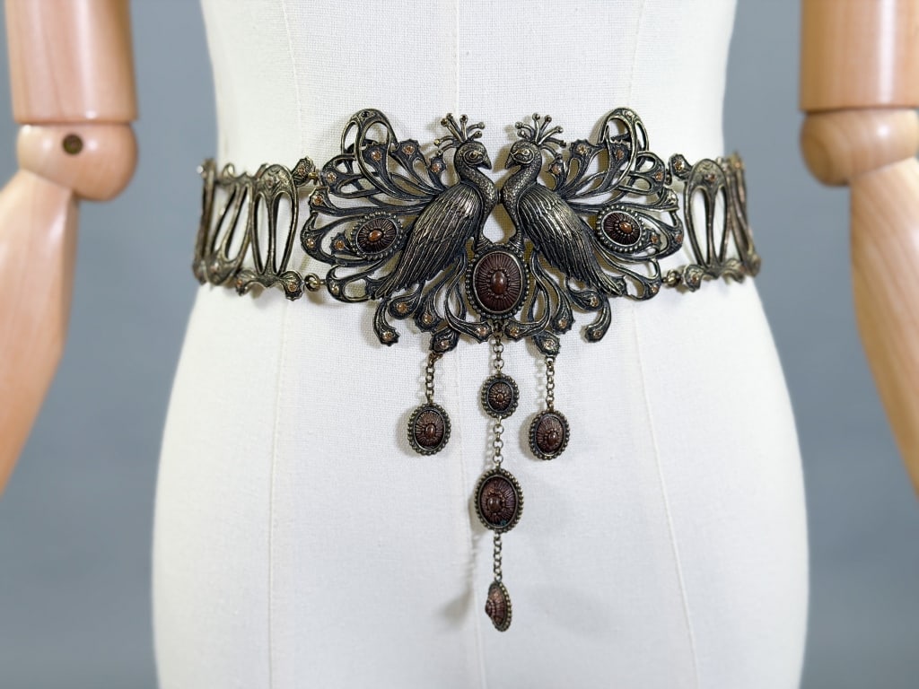 Andrew Gn Paris Art Nouveau Style Metal Bird Belt (1 of 10)
