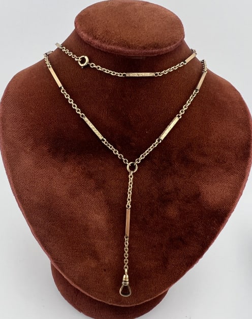Antique 19th C Gold Filled Watch Chain Necklace (1 of 7)