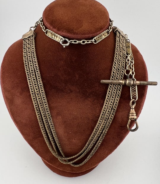 Antique 19th C Gold Filled Watch Chain Necklace (1 of 6)
