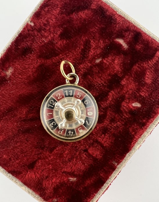 Antique Working Roulette Wheel Charm or Pendant (1 of 6)