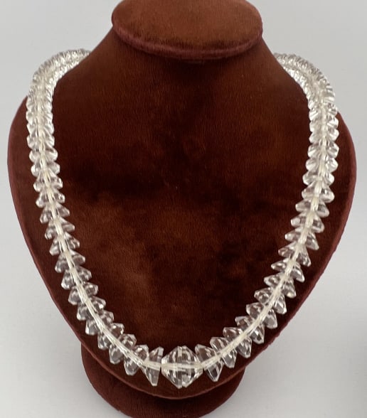 Antique Art Deco Sterling & Rock Crystal Necklace (1 of 9)
