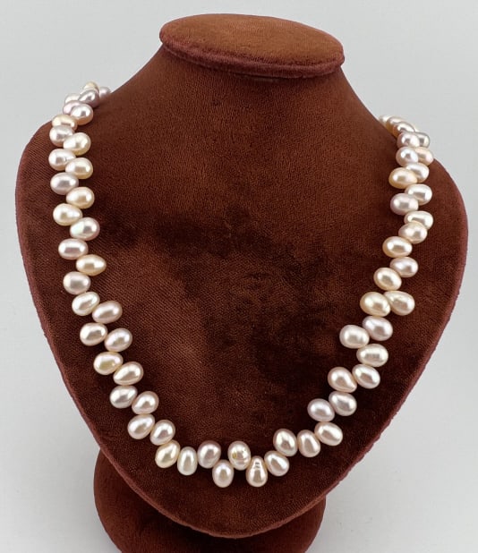 Sterling Silver & Baroque Pearl Necklace Strand (1 of 7)