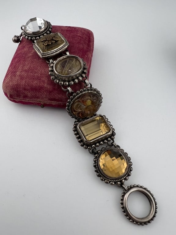 Sterling Silver Rutilated Quartz Citrine Bracelet (1 of 11)