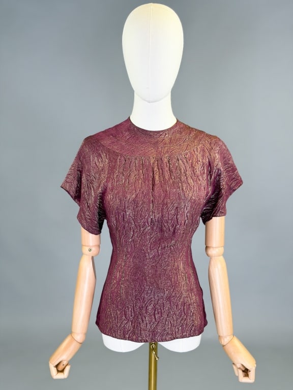 Antique 1930s Metallic Lame Deco Blouse Top (1 of 7)